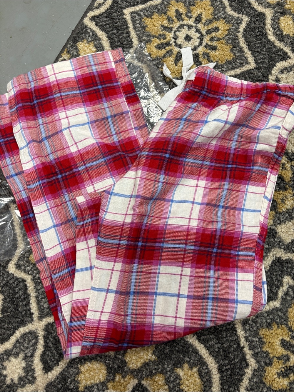 J. Crew Pink Red Blue Plaid pajama pants